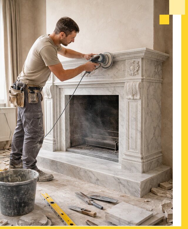 Изготовление и установка мраморных каминов в Борзе под ключ