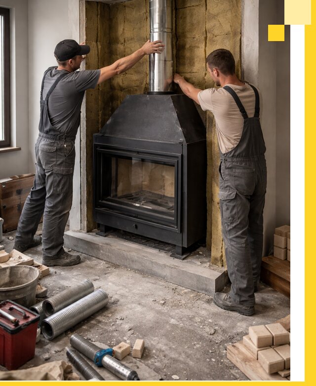 Изготовление и монтаж закрытых каминов в Борзе под ключ