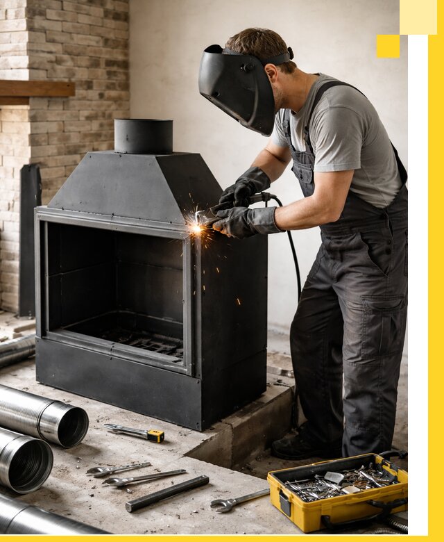 Продажа и установка металлических каминов в Борзе под ключ