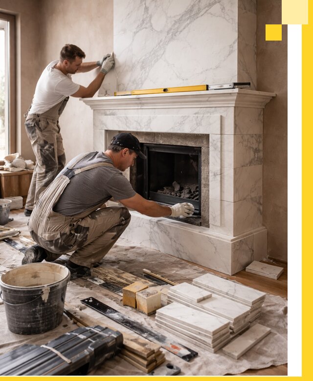 Отделка каминов в Борзе качественные облицовочные работы