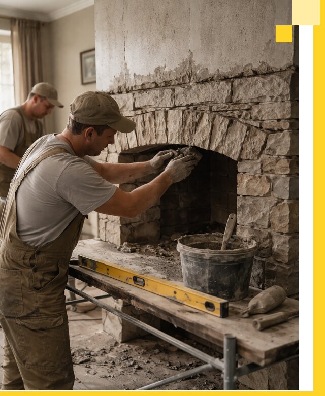 Изготовление каминов под ключ в Борзе, монтаж и отделка