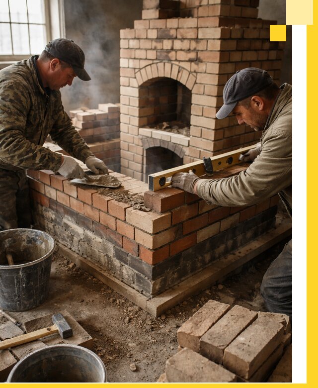 Изготовление и монтаж печей и каминов из кирпича в Борзе