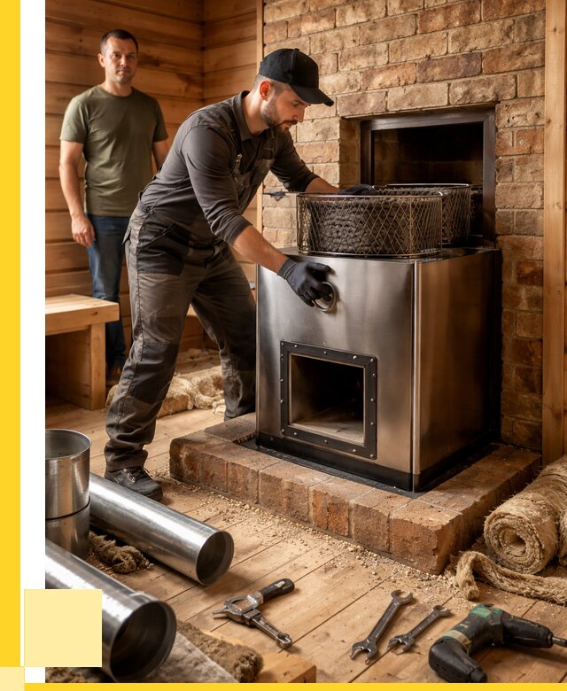 Монтаж банных печей под ключ в Борзе от 18542 р., ЭриданБря