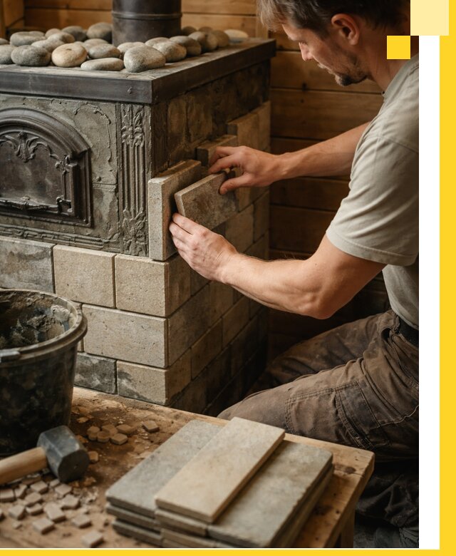 Облицовка банных печей в Борзе профессиональная отделка