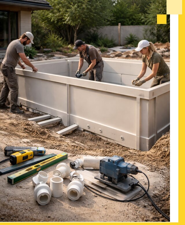 Установка полипропиленовых бассейнов под ключ в Борзе