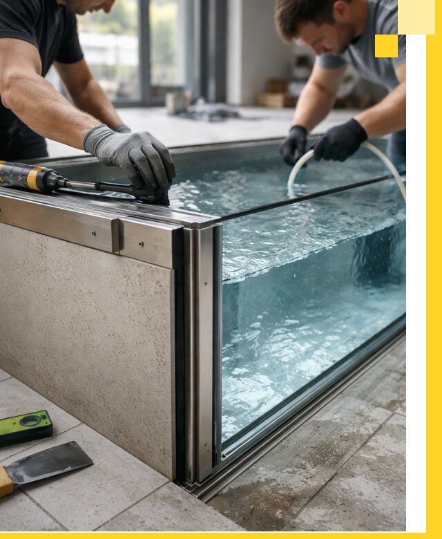 Проектирование и монтаж стеклянных бассейнов в Борзе