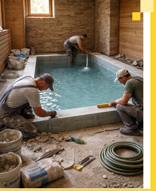 Проектирование и строительство бассейнов для бани в Борзе