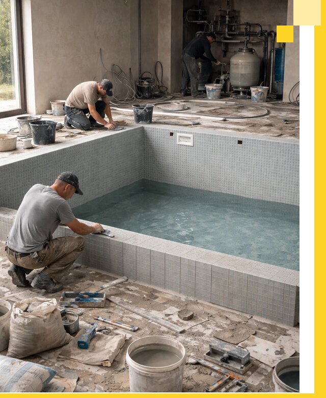 Строительство и монтаж бассейнов в помещении в Борзе