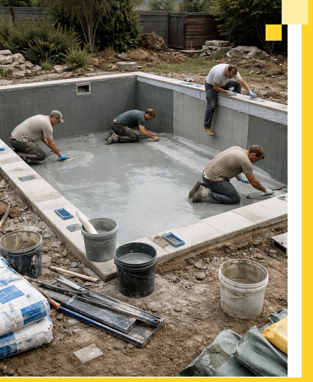 Изготовление и монтаж чаши бассейна под ключ в Борзе