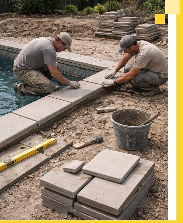 Установка и изготовление копингового камня для бассейнов в Борзе