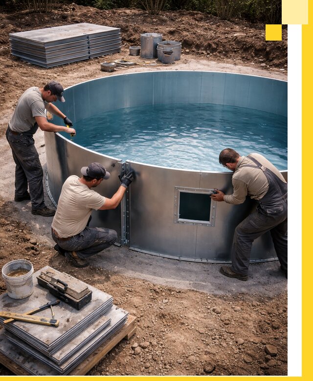 Круглые бассейны под ключ в Борзе проектирование и монтаж