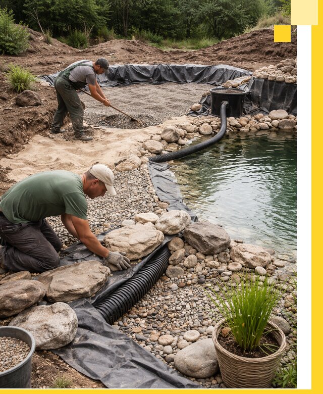 Строительство природных бассейнов и озер в Борзе под ключ