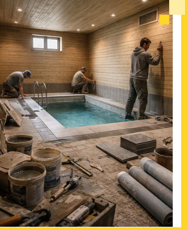 Строительство бани с бассейном и сауной под ключ в Борзе