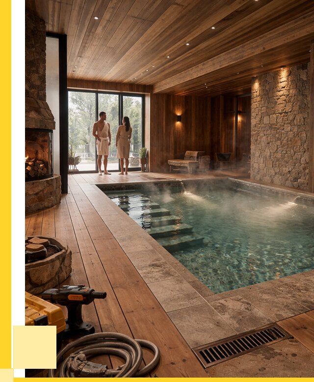 Проекты бань с бассейном под ключ в Борзе от 77258 р., ЭриданБря