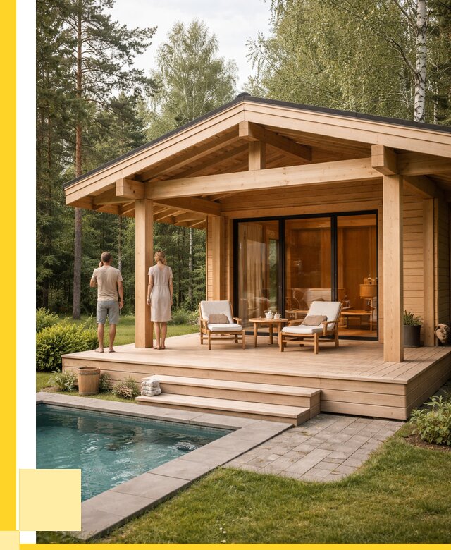 Бани с террасой под ключ в Борзе от 618060 р. | ЭриданБря