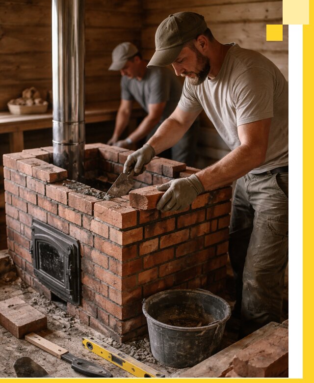 Кирпичные печи для бани под ключ в Борзе, проект и монтаж