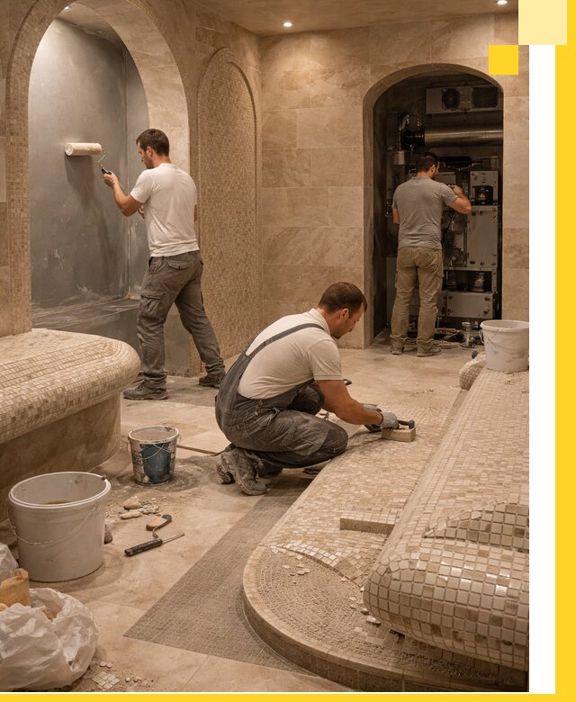 Строительство бани с хамамом и бассейном под ключ в Борзе