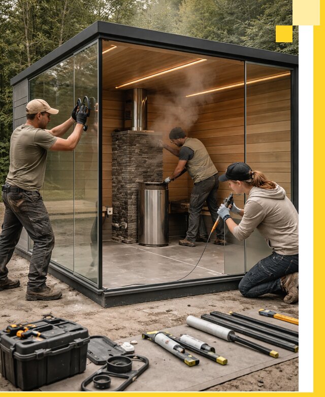 Проектирование и строительство стеклянных бань в Борзе