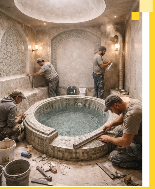 Профессиональное строительство хамама с бассейном в Борзе под ключ