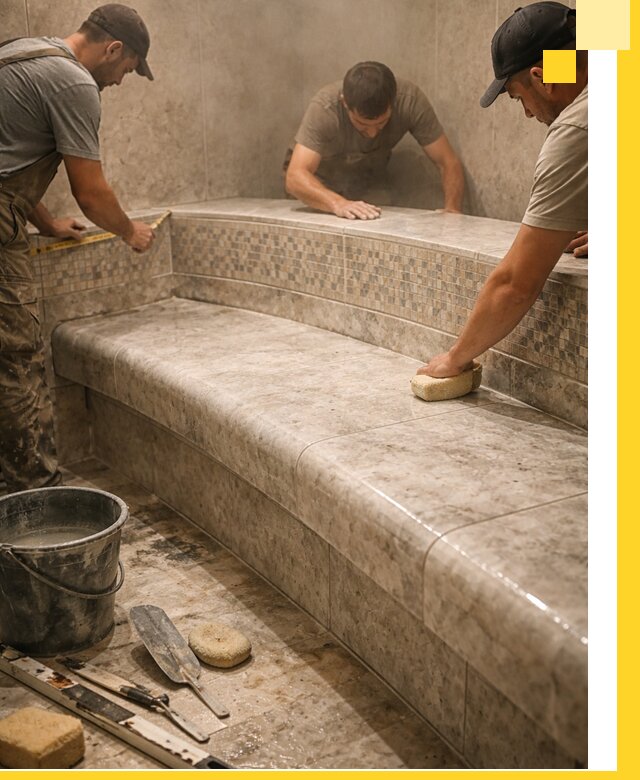 Изготовление и установка сидений для хамама в Борзе